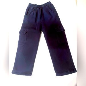 Dark Blue Heavy Weight Knit Cargo Style Pants - Pockets - Size Medium ( 5 - 6 )